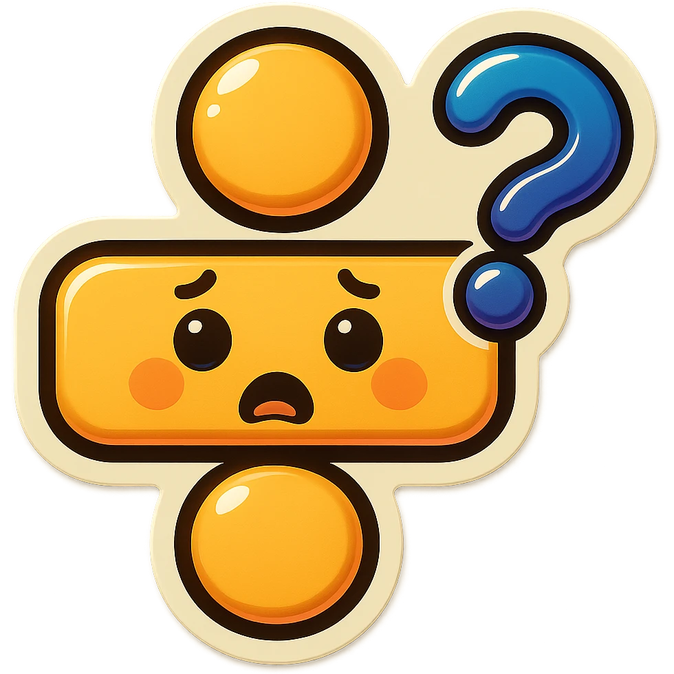 Create a division sign (÷) character in a pose that means 'Confused' or 'Question', suitable for a LINE emoji style with a transparent background. emoji