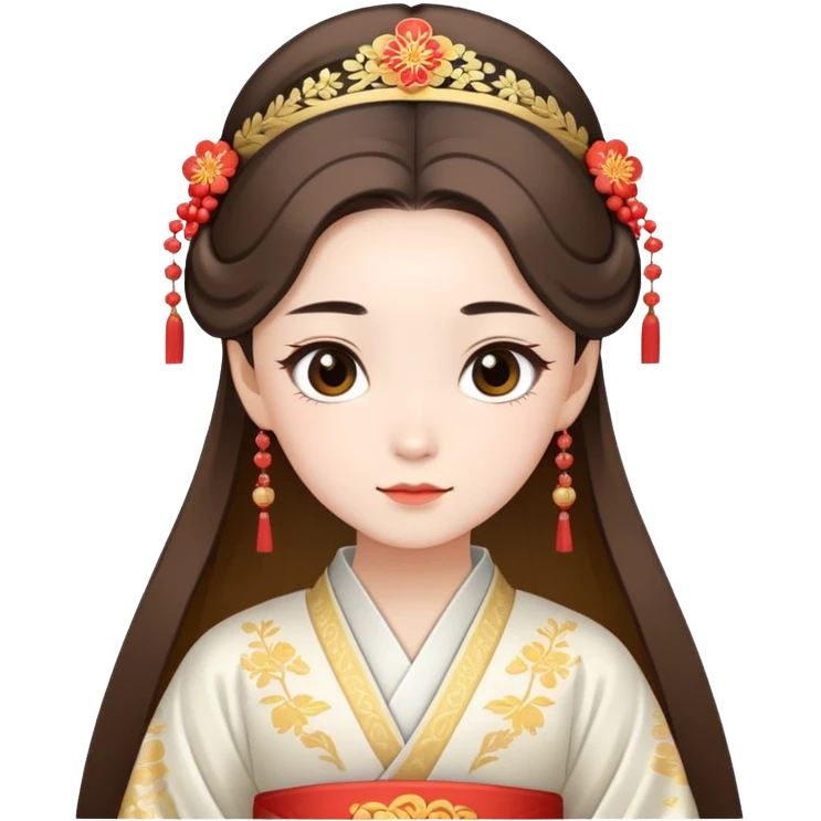 Beautiful girl wearing Hanfu wedding dress emoji