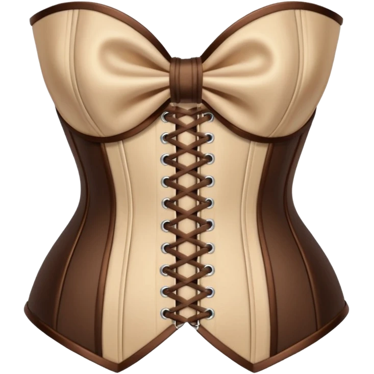 brown beige corset with bow emoji