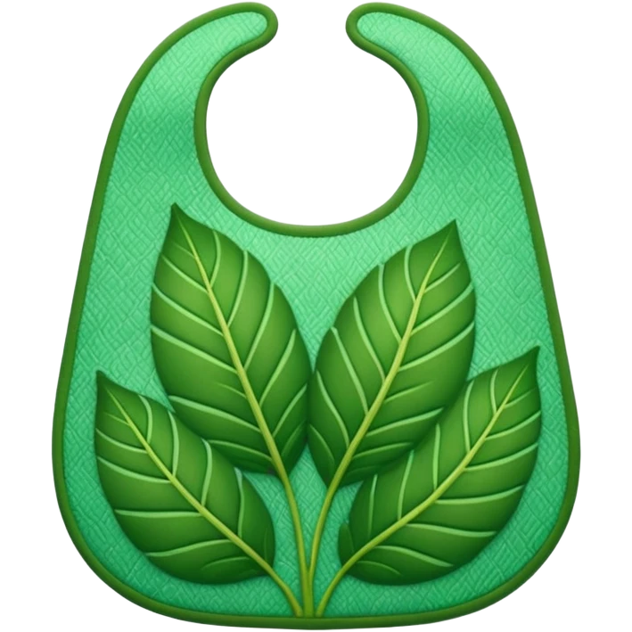 Green bib leaf pattern emoji