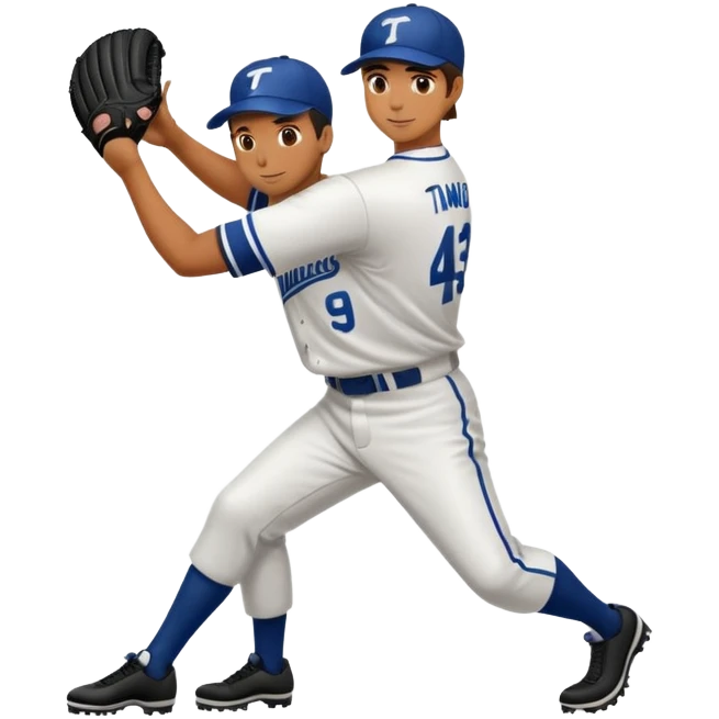 Baseball pitcher doing the tango emoji