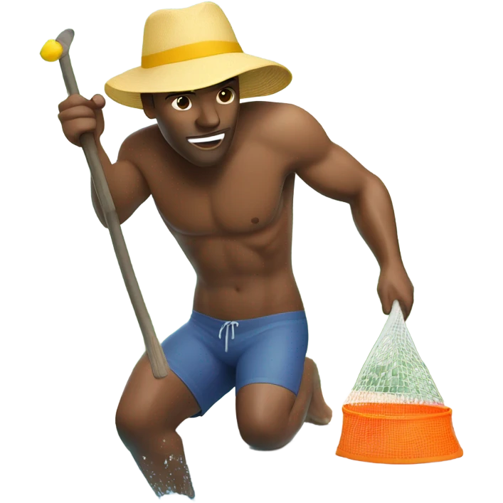 Guy cleaning a pool emoji