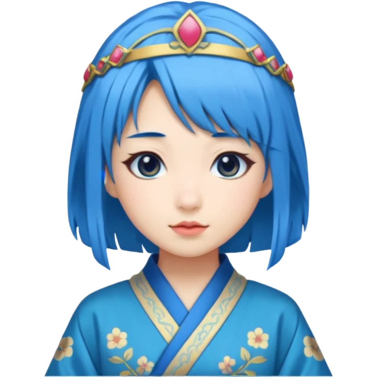 blue haired japanese princess emoji