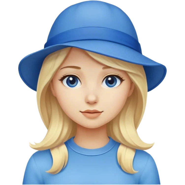 Blondes mädchen mit einem blauen hut emoji
