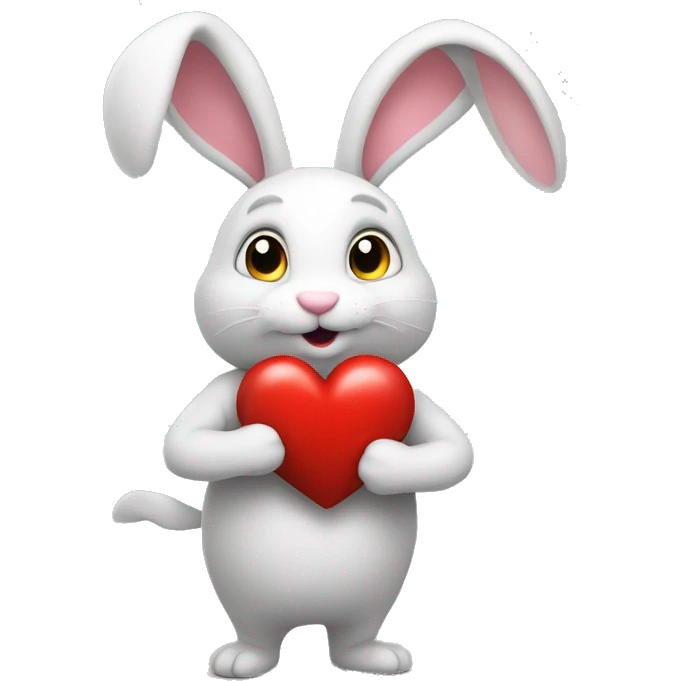 The bunny pulls a heart with the inscription ROMA in his hands emoji