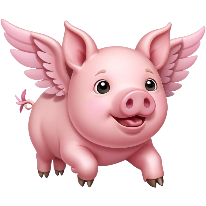 A flying pig  emoji