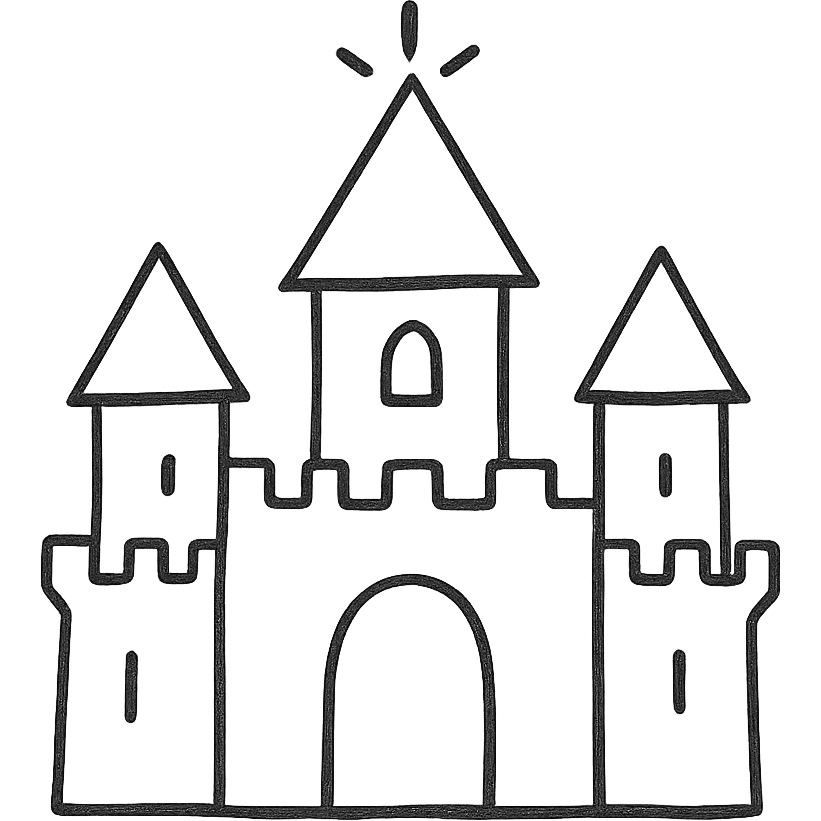 brilliant castle hand drawn outlined icon emoji