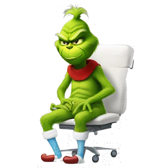 the grinch with knee surgery emoji