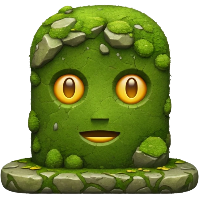 sculpture with moss emoji