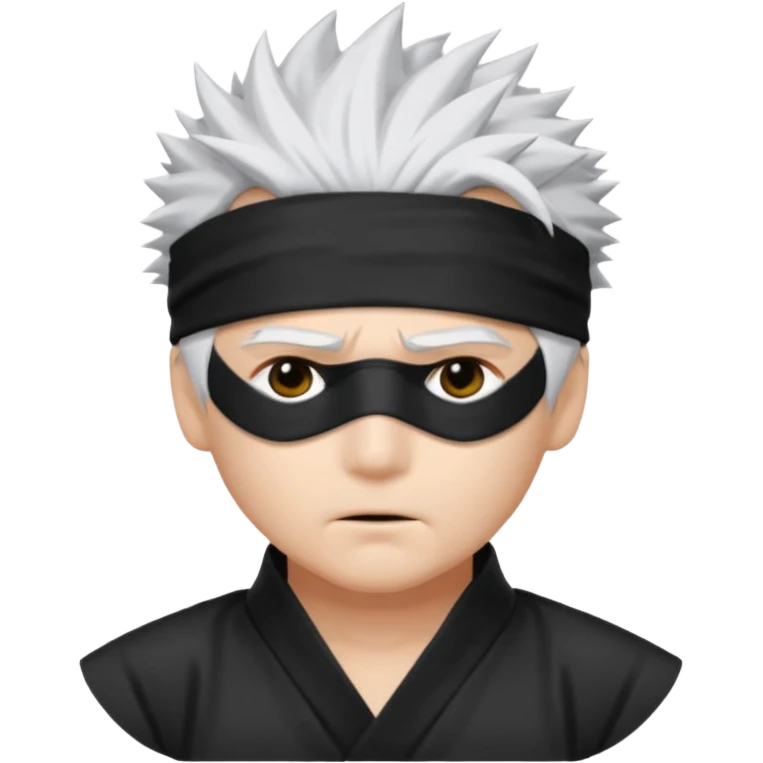 Gojo saturo with spiky hair and blind fold emoji