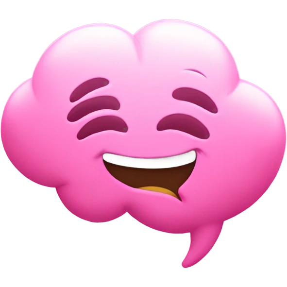 Pink Thought bubble with a thumb up in it emoji