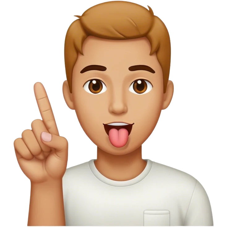 Middle finger with a tongue out  emoji