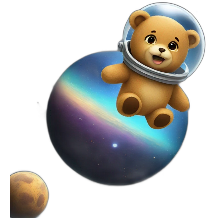 Flying teddy in space emoji