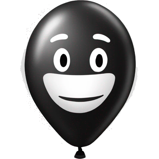 black and whit baloon emoji
