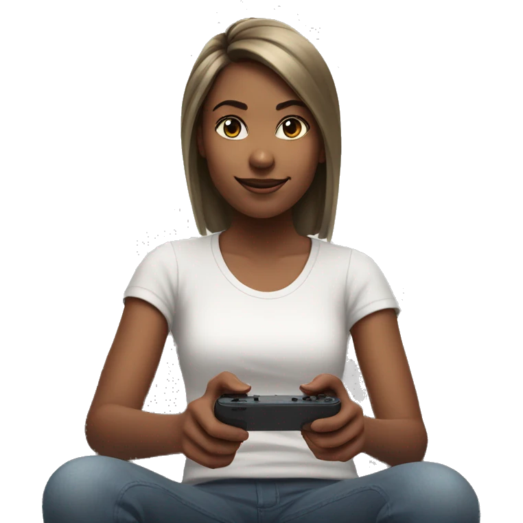 Self care girl playing nintendo switch emoji