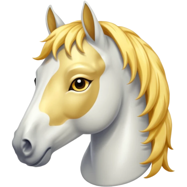 White horse with golden mane that has a sun effect emoji