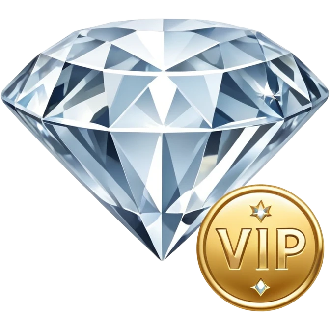 sparkling diamond next to a VIP badge emoji