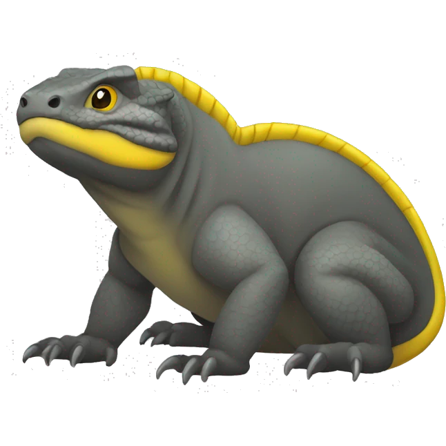 Komodo dragon dark grey and yellow  emoji