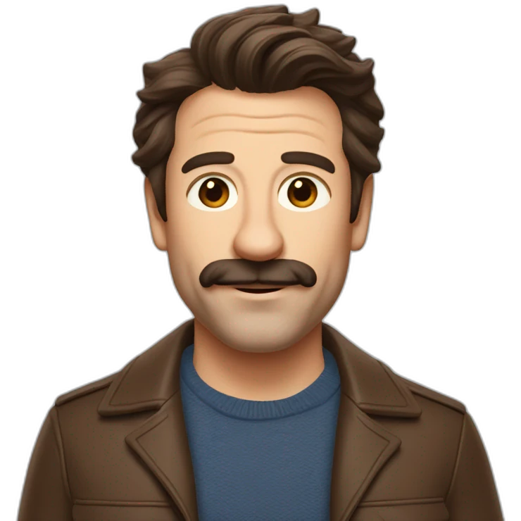 Ted lasso head brown hair emoji