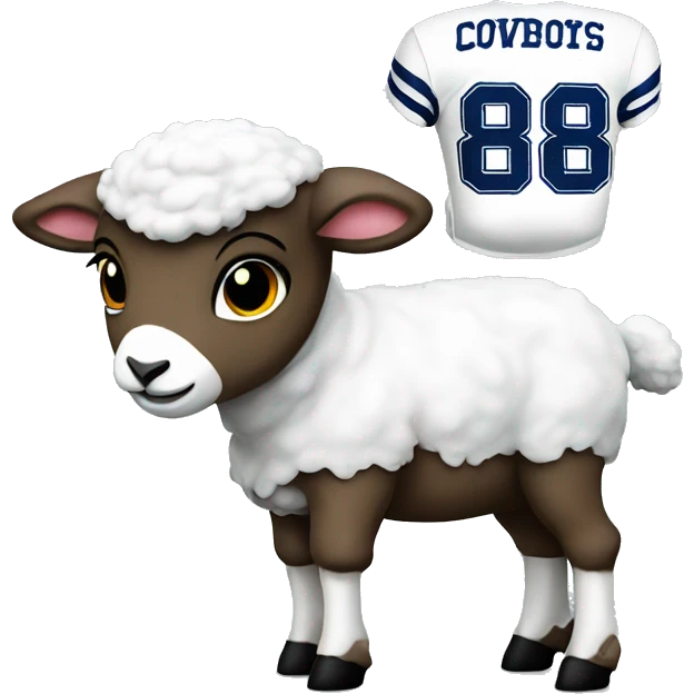 lamb with cowboys 88 football jersey emoji