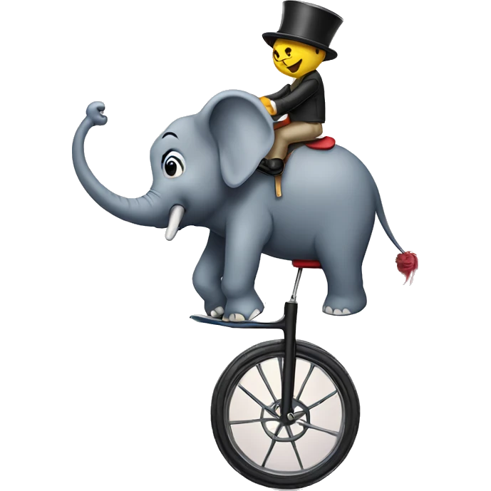 Elephant riding a unicycle  emoji
