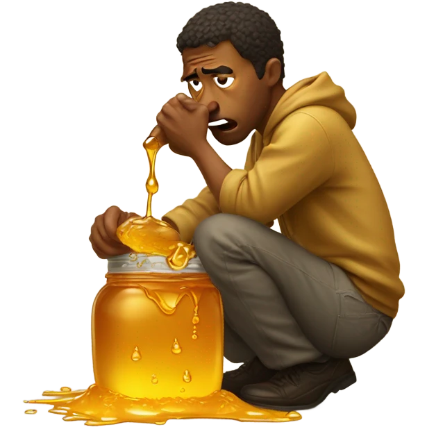 Man puking up honey emoji