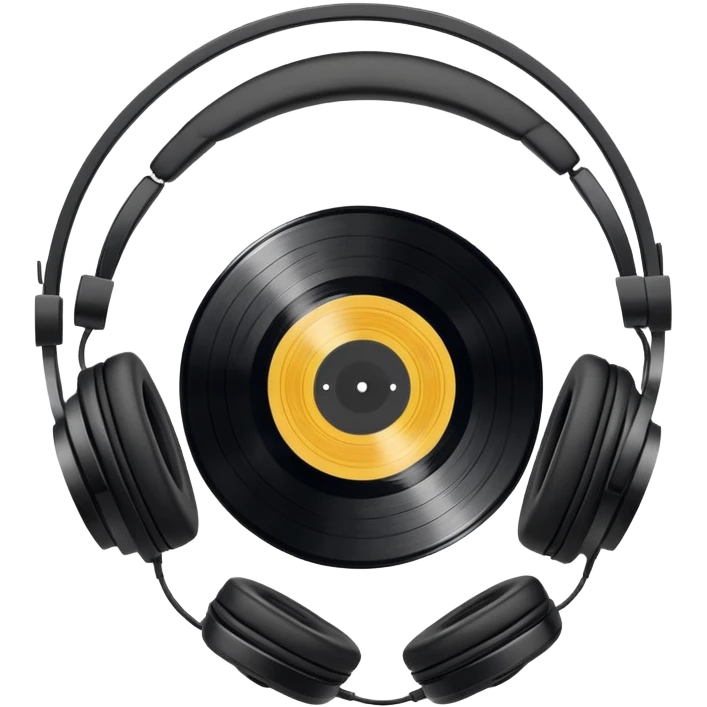 Headphones and vinyl record emoji