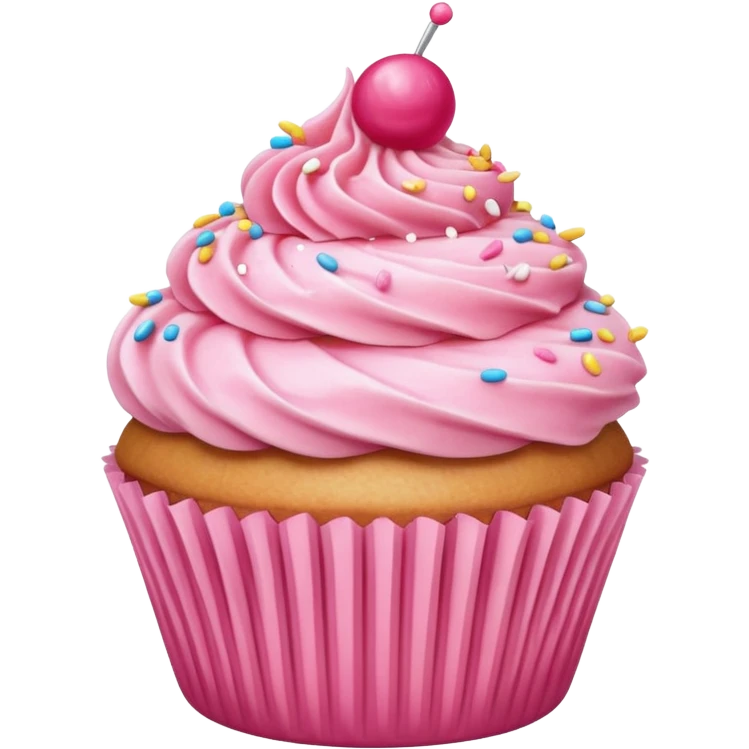 cupcake with pink icing emoji