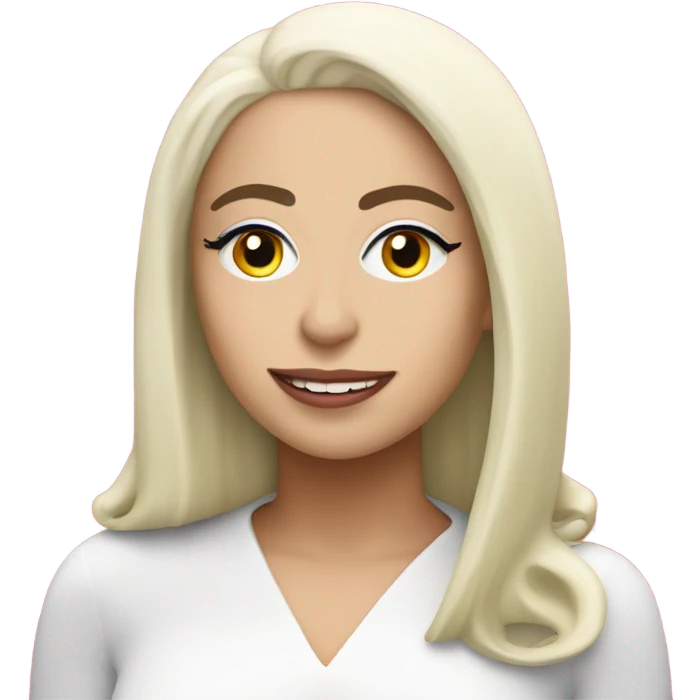 Lady Gaga with a chat bubble that says “Fahier” emoji