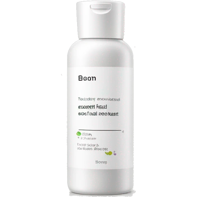 facial exfoliant bottle with label emoji