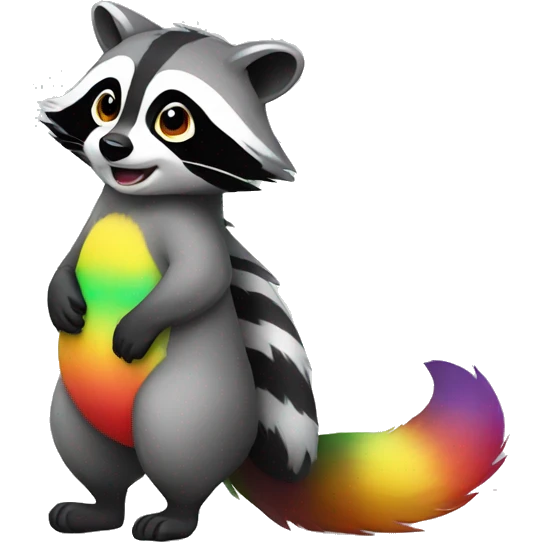 Rainbow Raccoon Full Body emoji