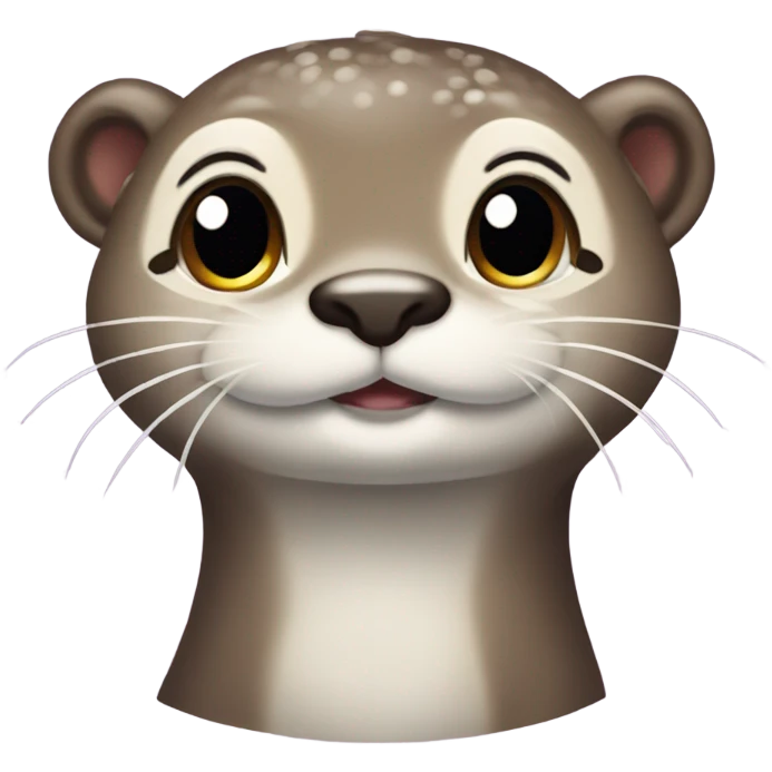 A cute and happy-looking otter face as a mermaid princess. emoji