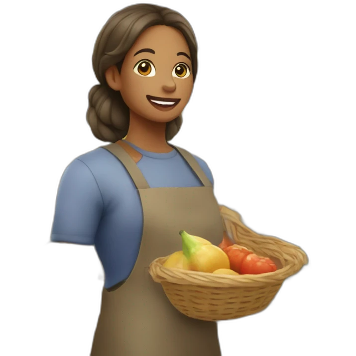 Une fille avec ça mère au marché emoji