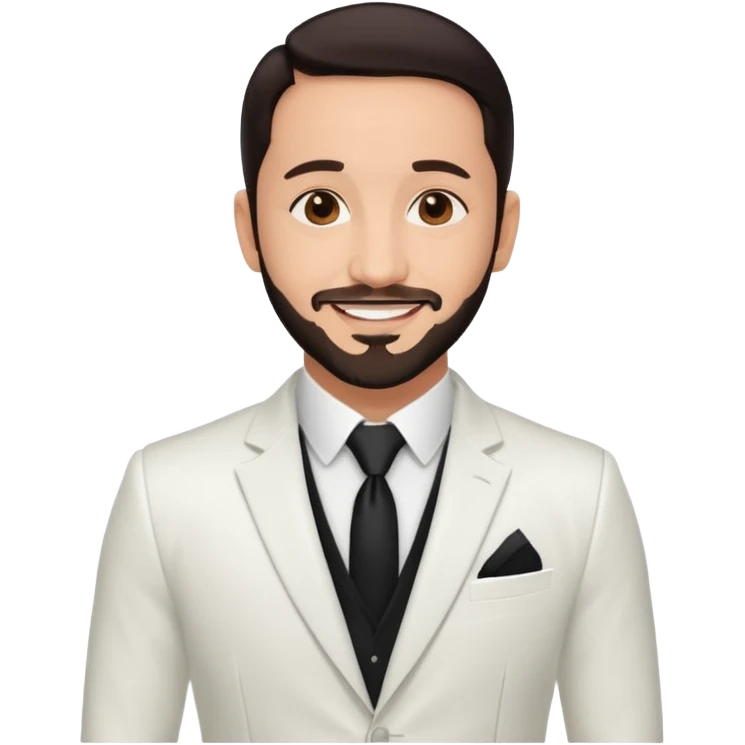 AJ McLean with white suit, dark brown hair emoji