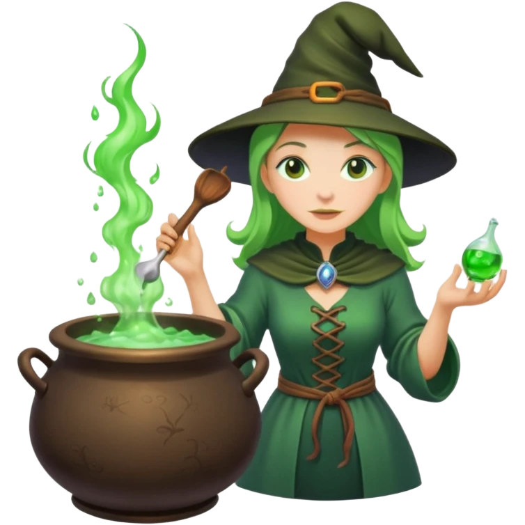 green witch cooking potion emoji