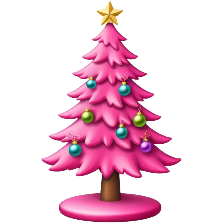 Pink Christmas tree  emoji