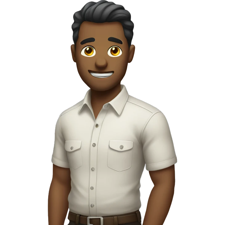 man with a shirt winking emoji