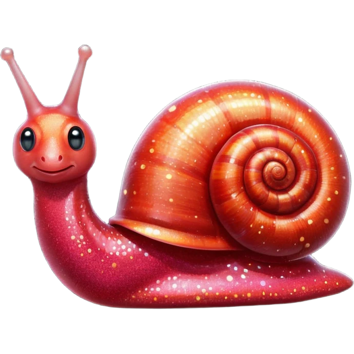 red glitter snail emoji