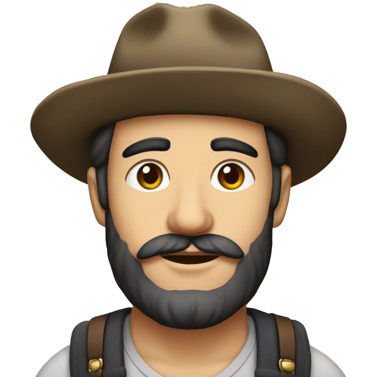Jovem Moreno de barba com chapéu nordestino  emoji