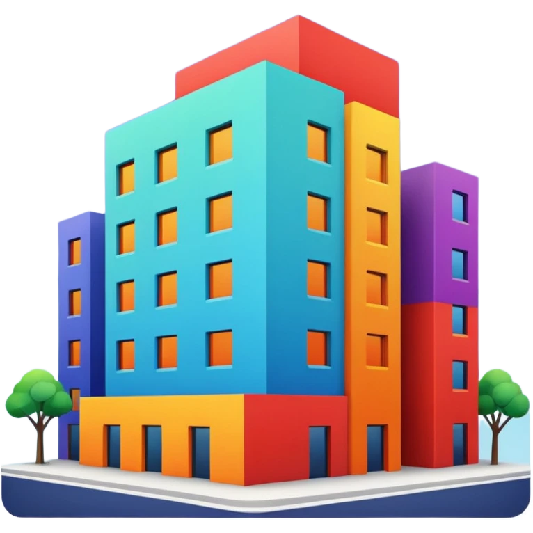 I want a 7 storey building with 7 chakras colour. Starting with red colour at the base emoji