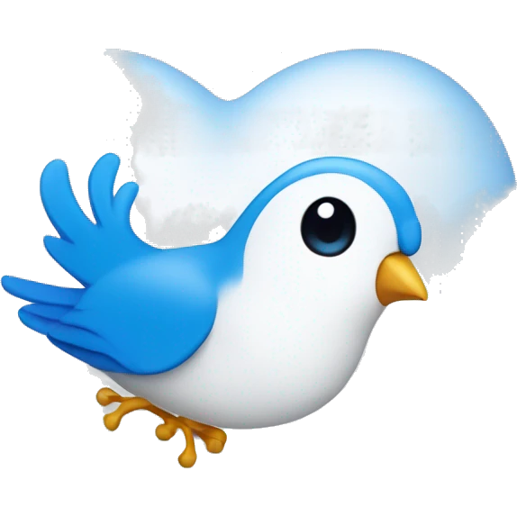 An emoji inside a white heart shape featuring 'PP' in bold blue sans-serif font, with a minimalistic blue bird-like curve above it.  emoji