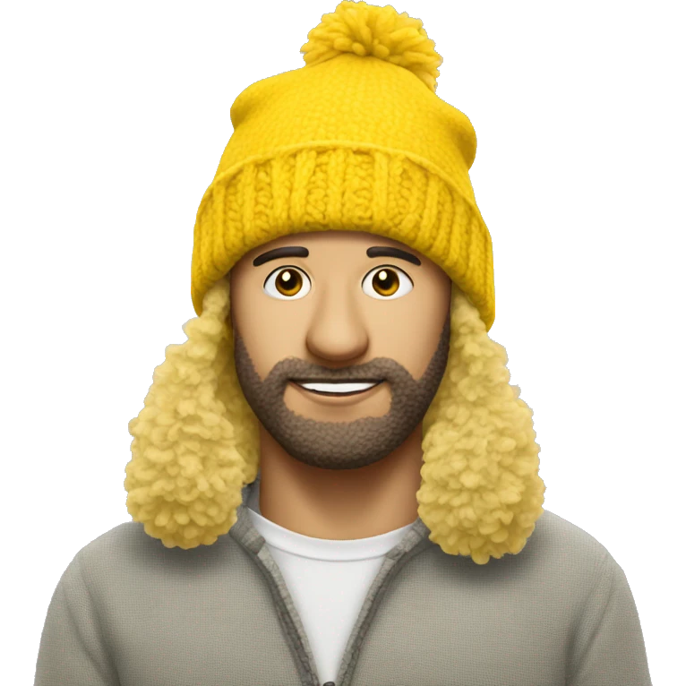Yellow wooly hat with bobble emoji