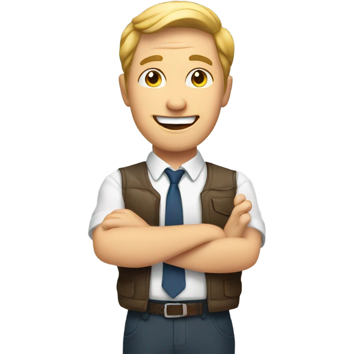 white guy looking happily at his watch emoji