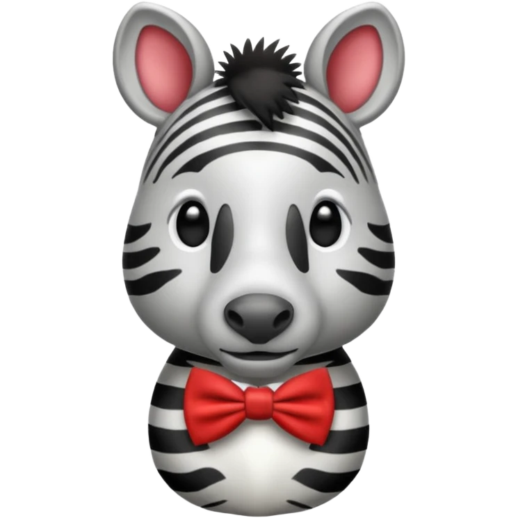 Zebra with red bow tie emoji