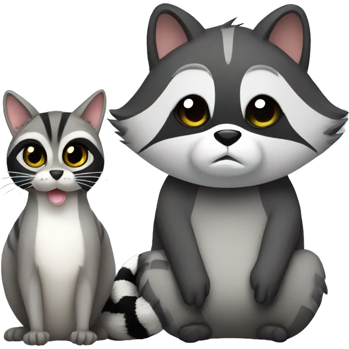 raccoon with a cat emoji