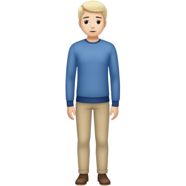 مرد ایستاده کامل در حال فکر کردن emoji