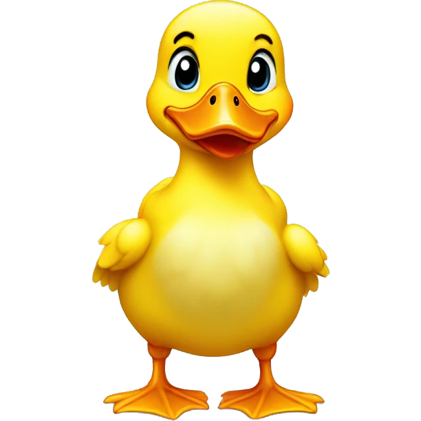 A squawking yellow duckling feels intense love emoji
