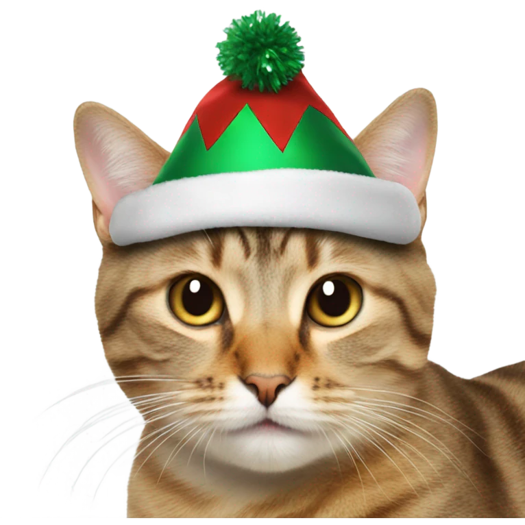 Cat usando gorro navideño emoji