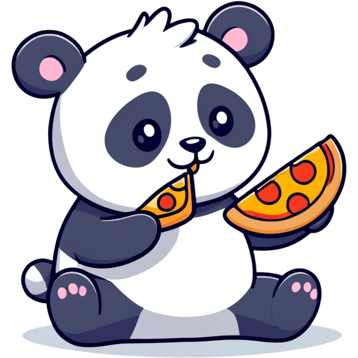 Panda eat pizza emoji