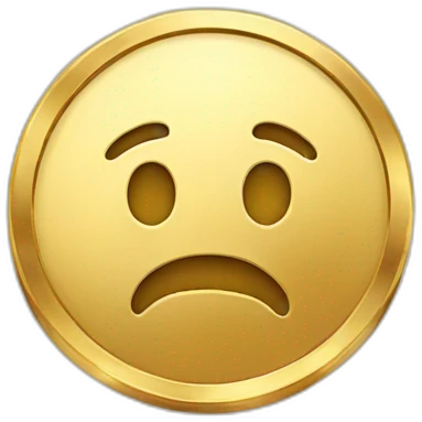 Gold coin with a XD face on it emoji